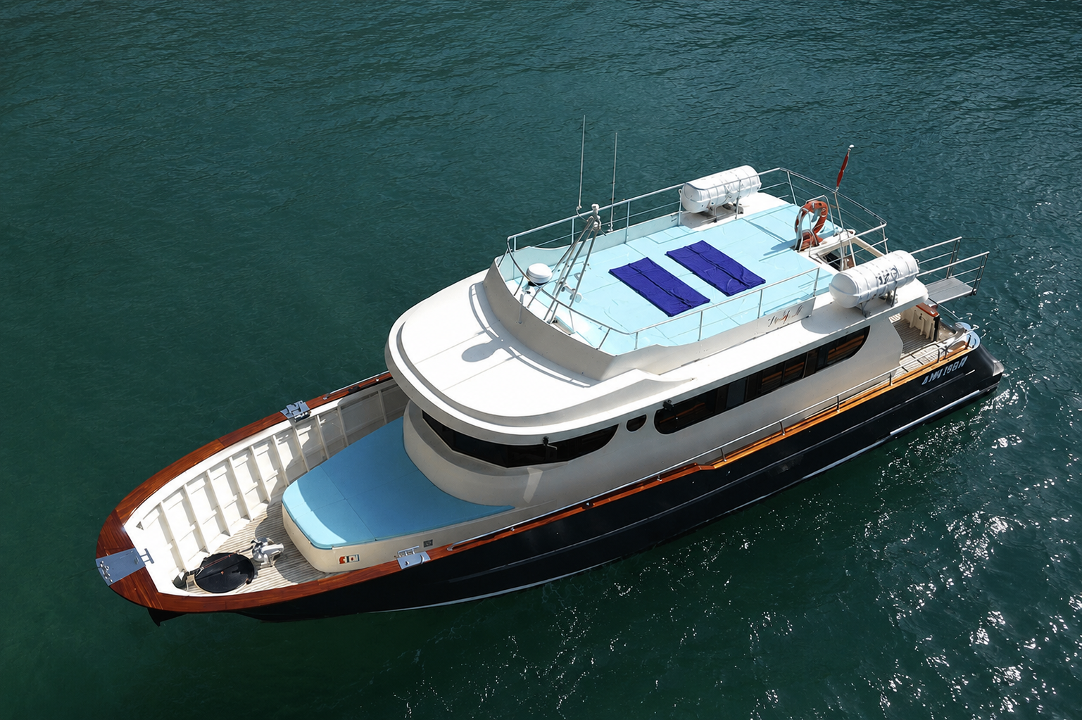 Traditional passenger gozzo boat for private coastal cruising
