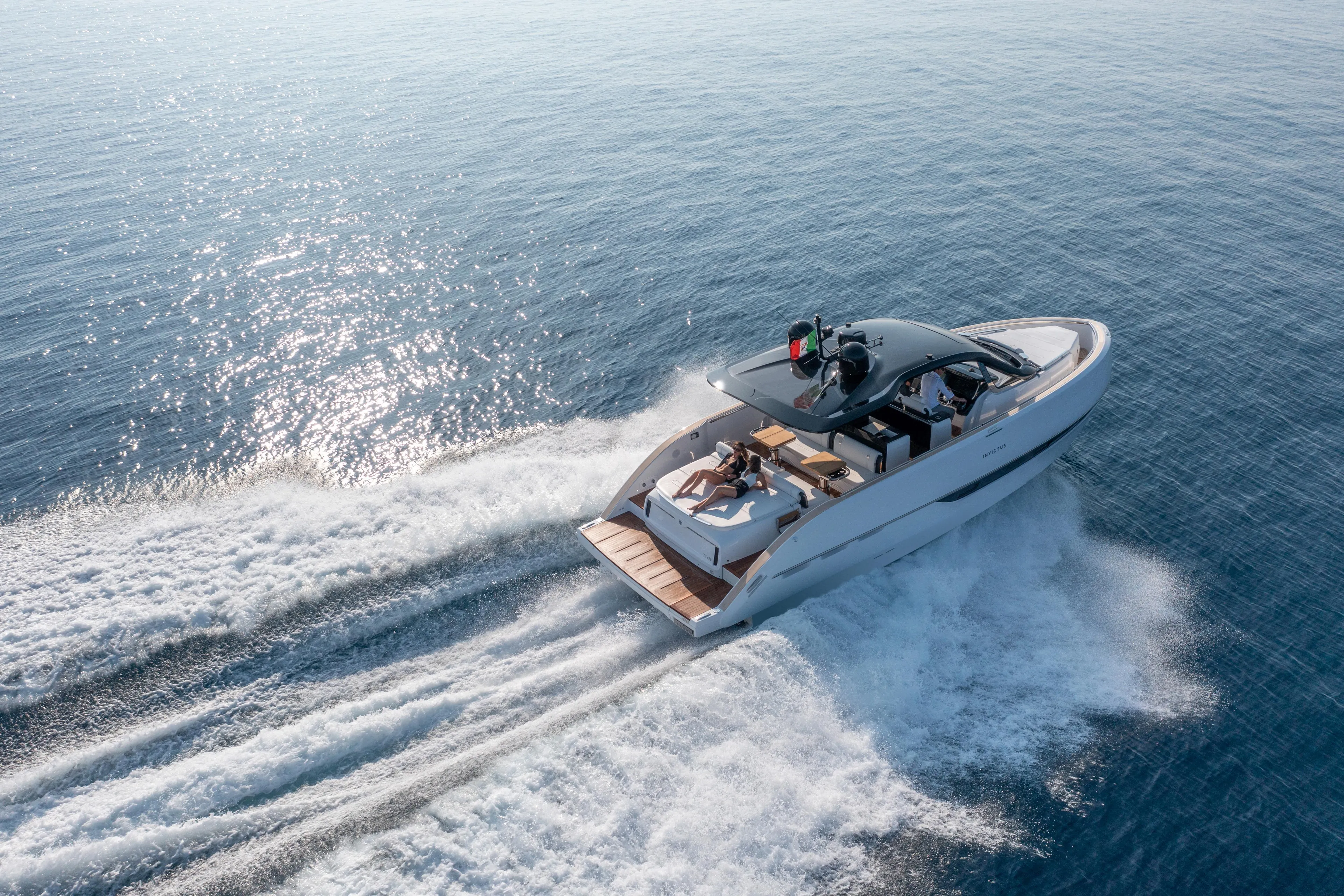 Premium speedboat cruising along the Amalfi Coast